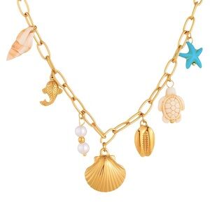 Elegant Gold Sea Charm Necklace